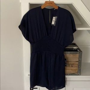 Express navy blue romper size small NWT